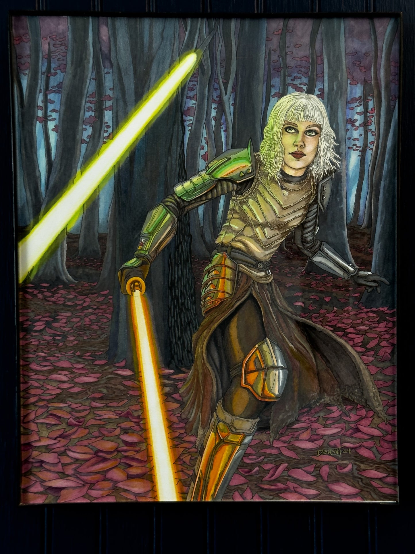 Shin Hati – Lightsaber Duel Original Artwork (One-of-a-Kind, 11x14") by Artist Jason Dement