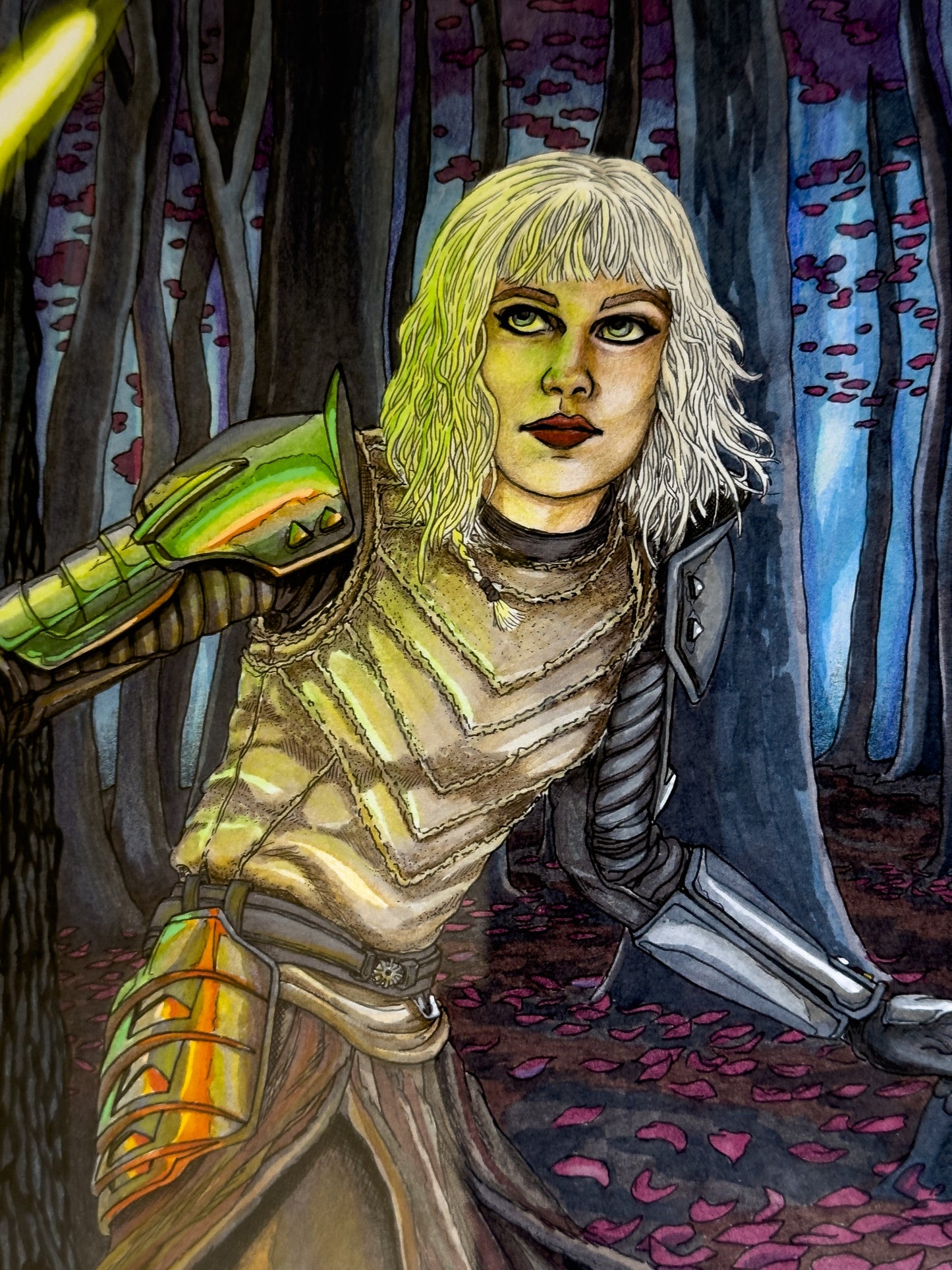 Shin Hati – Lightsaber Duel Original Artwork (One-of-a-Kind, 11x14") by Artist Jason Dement