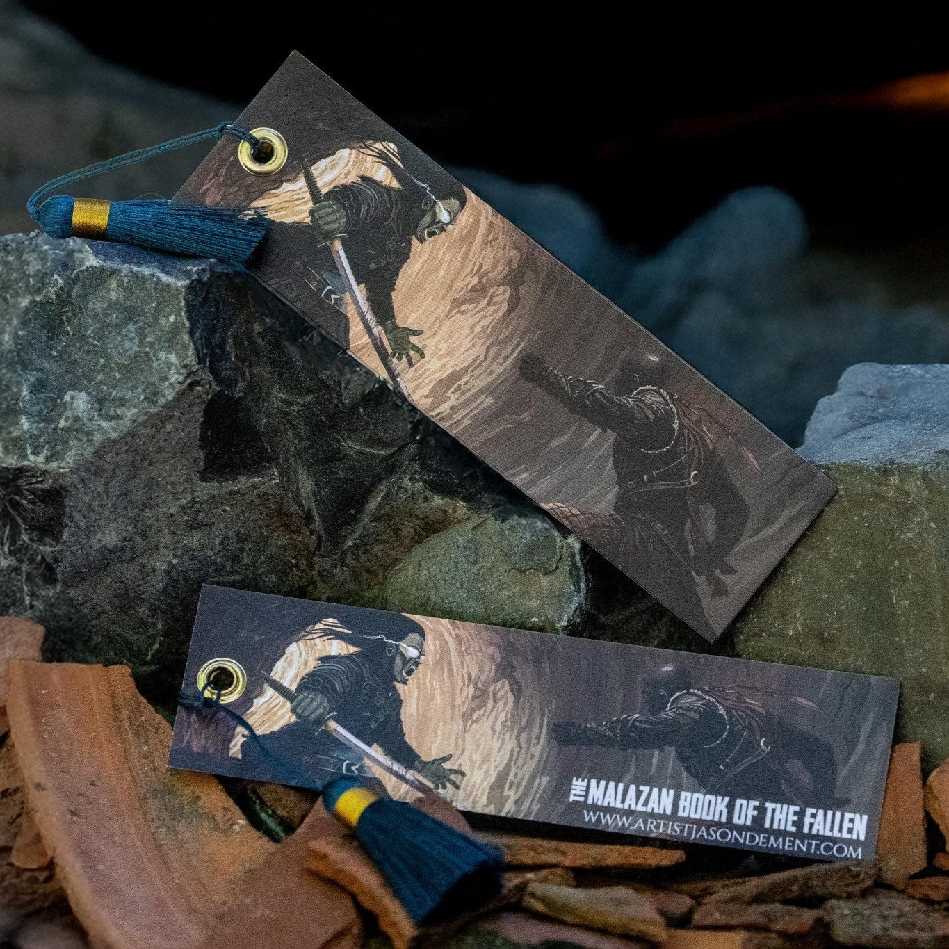 Quick Ben vs Icarium - Premium Linen Bookmark - Malazan Book of the Fallen