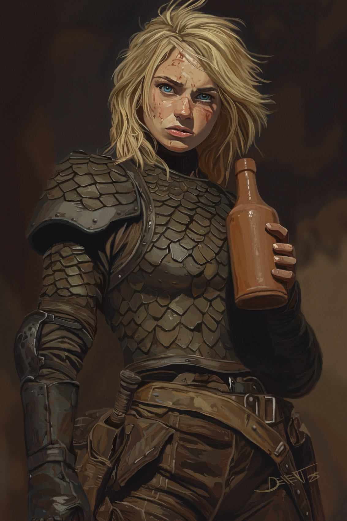 Sergeant Hellian - 8"x12" Giclée Art Print/matboard mounted