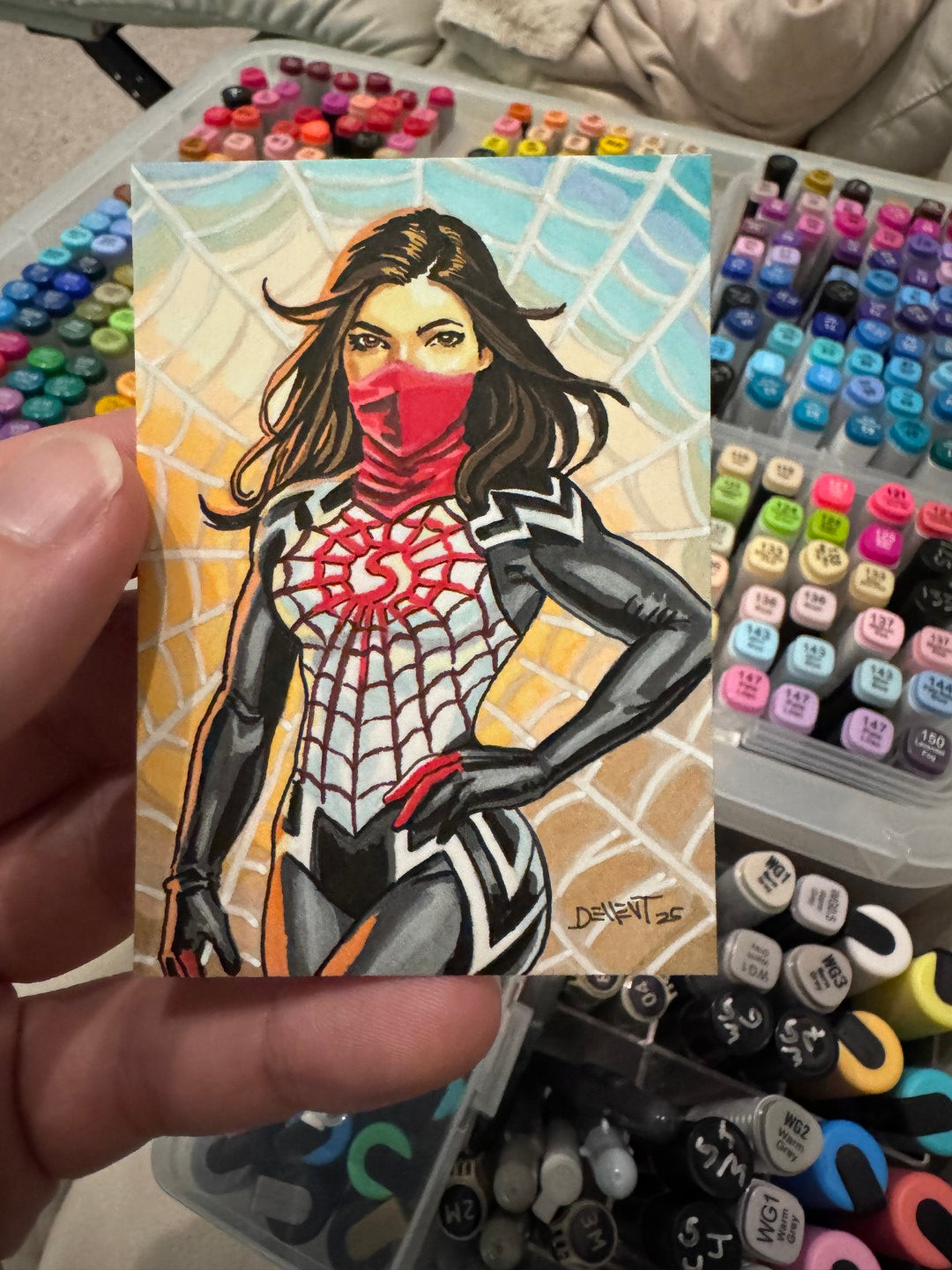 Silk (Cindy Moon) 1/1 Artist Sketch card (Marvel)