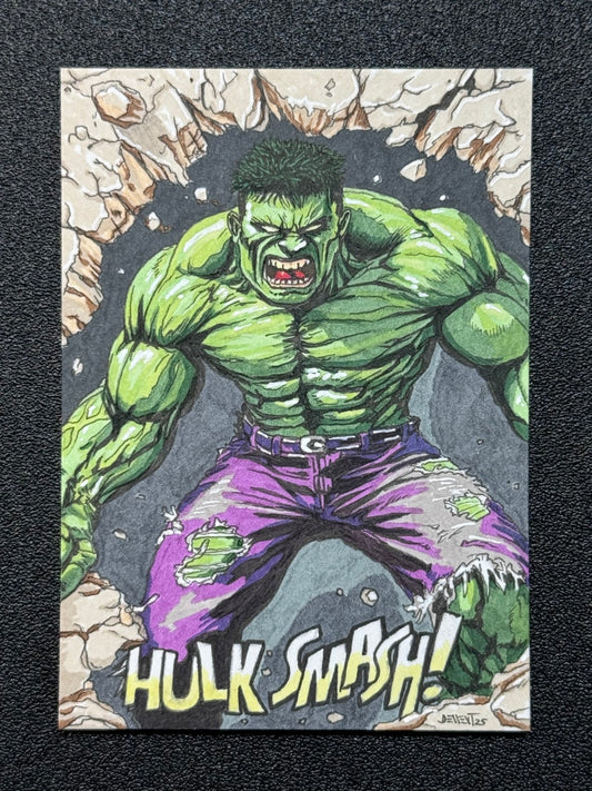 Hulk Smash 1/1 Artist Sketch card (Marvel)