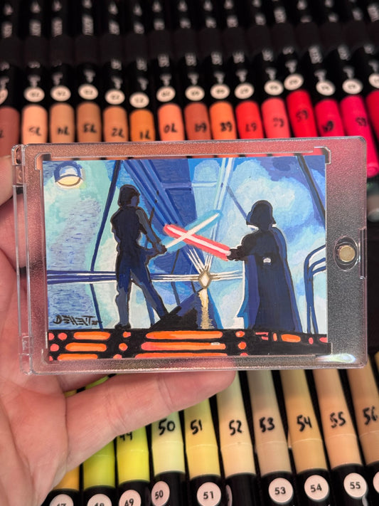 Luke Skywalker vs Darth Vader - Duel on Cloud City 1/1 Artist Sketch card (Star Wars)